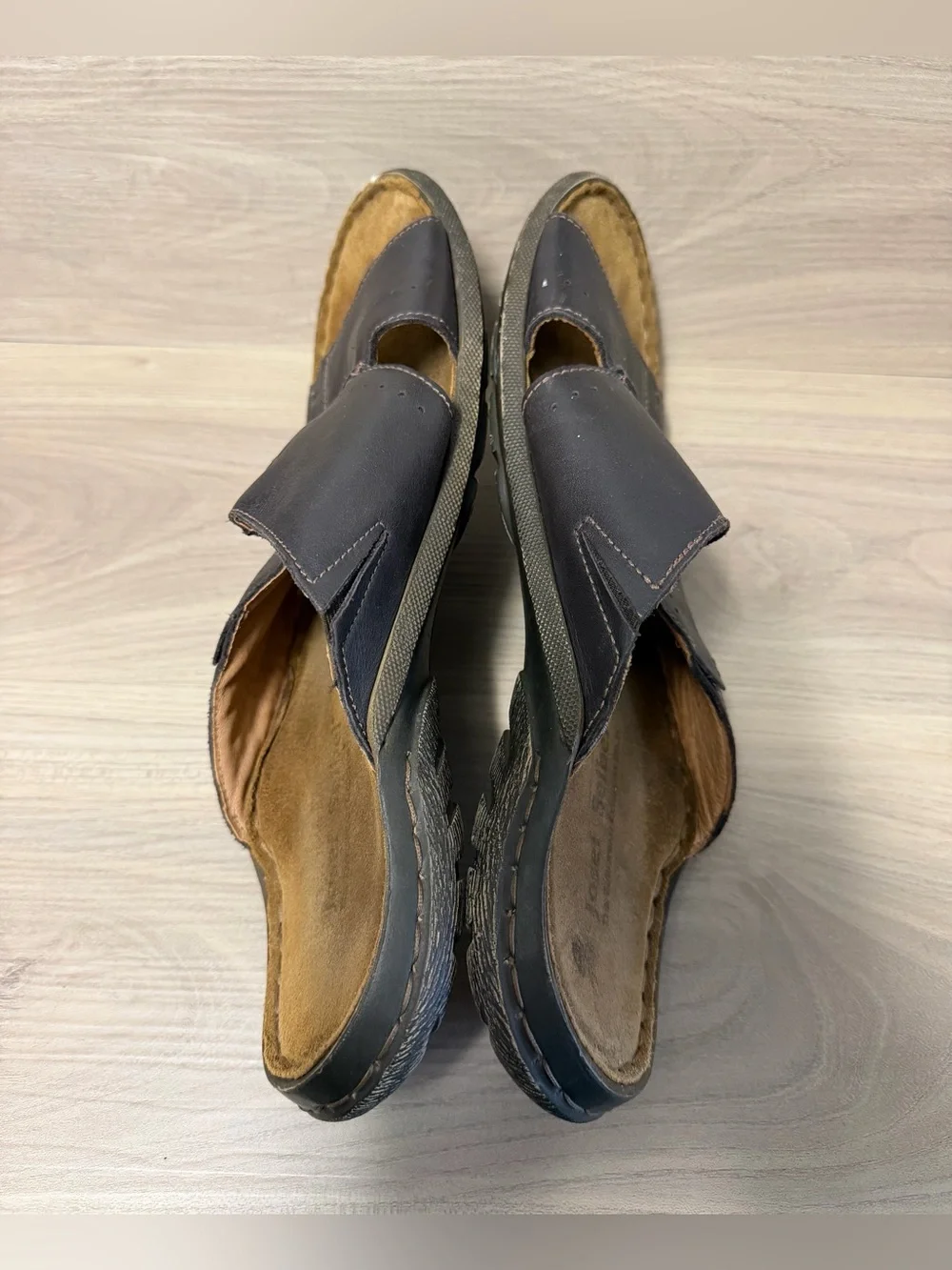 Josef Seibel Logan 21 Slide Sandals Men's Size 12/13 EU 46 Brown Leather Slip On